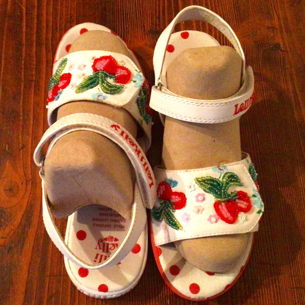COPY - Lelli Kelly Kids Summer sandals with beaded cherries